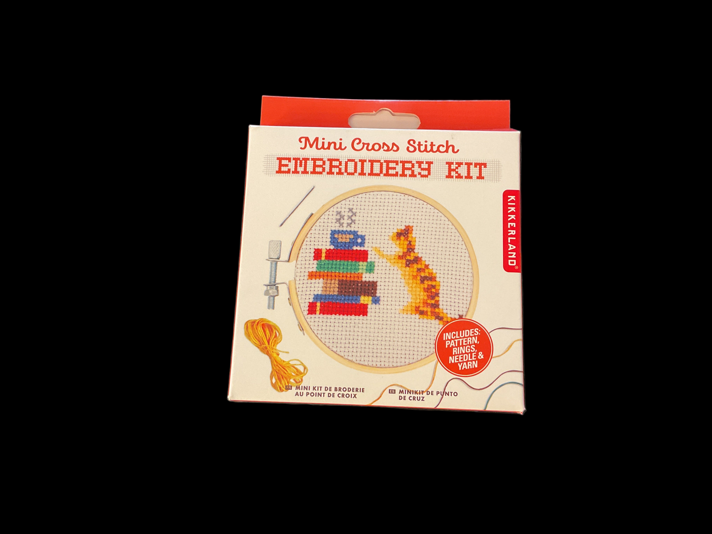 Cat with Books- Mini Cross Stitch