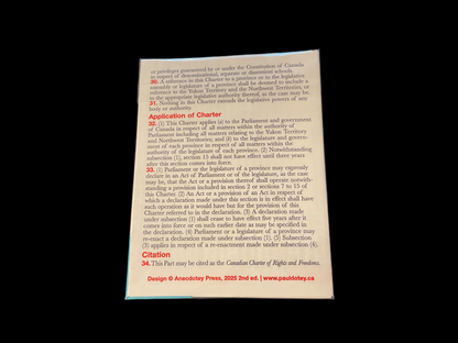 The Pocket Charter of Canadian Rights and Freedoms