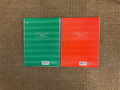 1 subject notebook