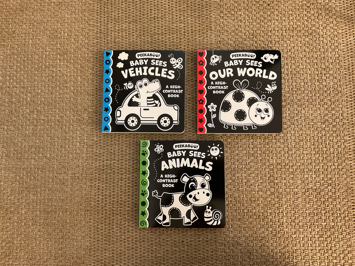 Peekaboo High Contrast Baby Book- Animals, Vehicles, Our World