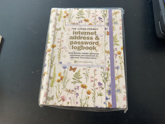 Internet Address and Password logbook