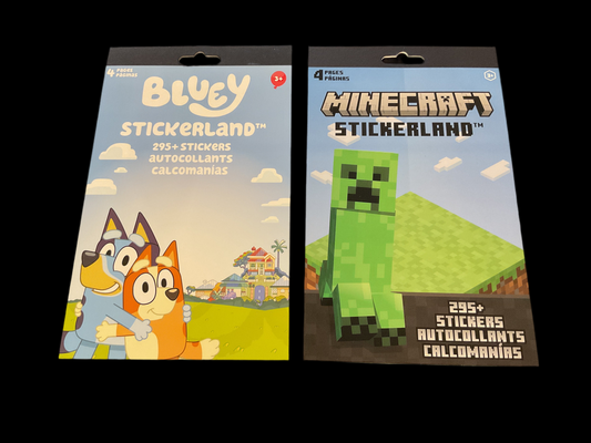 Bluey and Minecraft Sticker Books (large)