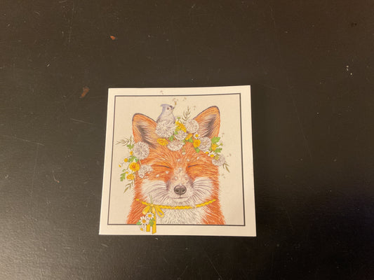 Mary Lake Thompson Note card. Fox & Bird