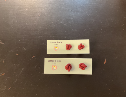 Earrings Studs: Sunflower, Green Knot, Green Round Resin,