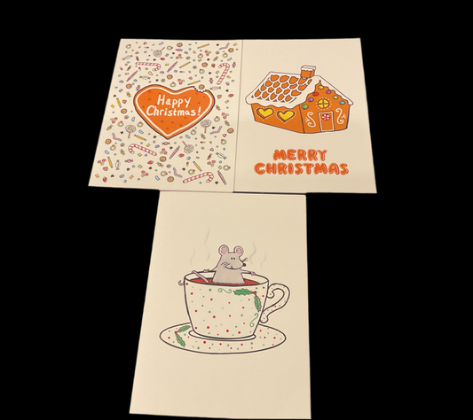 Christmas Cards Gingerbread Mouse series