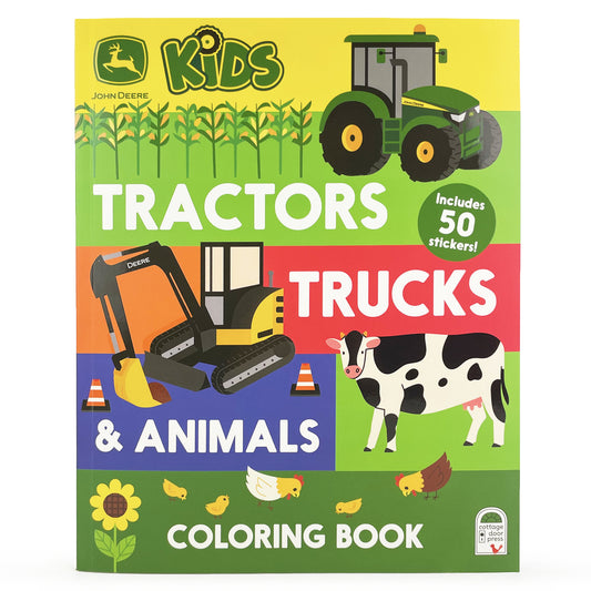 John Deere Kids Tractors, Trucks &amp; Animals Coloring Book with Stickers