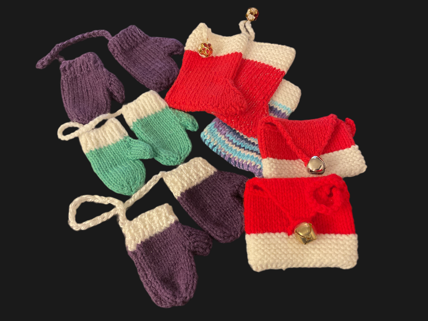 Wool knitted Christmas ornaments (large)