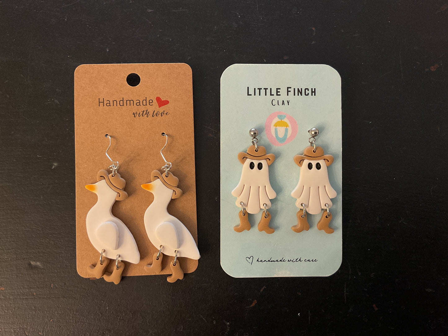 Little Finch lil cowboys (Goose and Ghost) earrings