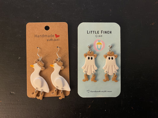 Little Finch lil cowboys (Goose and Ghost) earrings